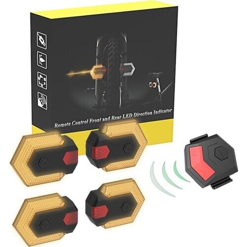 1 Set Bike Turn Signals Front and Rear Light with Smart Wireless Remote Control Bike Tail Light For Cycling Safety Warning Light
