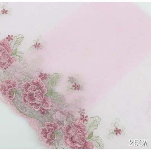 1lot About 50Yds Flower Pattern 25CM Pink White LaceS Fabric Ribbon Lace Trim Ribbon Diy Craft Fabric for Bra Underwear Doll