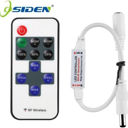 1Pc Mini RF Wireless Led Remote Controller Led Dimmer Controller For Single Color Light Strip SMD5050/3528/5730/5630/3014