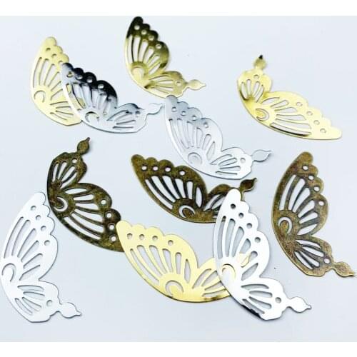 20Pcs Filigree Wraps Flower Wing Connectors Metal Crafts Gift Decoration DIY Findings1.8*4.2cm