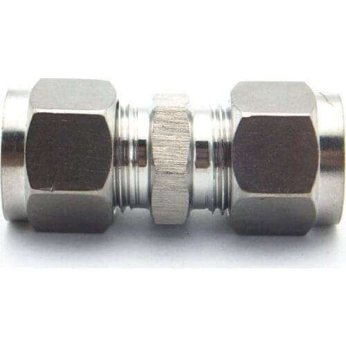 304 Stainless Steel 3mm 4mm 6mm 8mm 10mm 12mm 14mm 16mm 18mm Double Ferrule Tube Pipe Fitting Union Connector Reducer