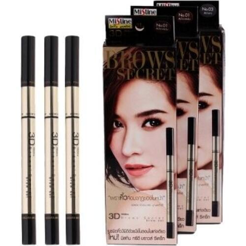 MISTINE 3D EYEBROW 3 IN 1 PENCIL LINER + BROW SHADOW + MASCARA MAKEUP COSMETIC