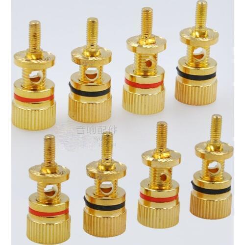 4pcs/lot 305B copper plated high-end speaker post connector speaker accessories banana seat red/black