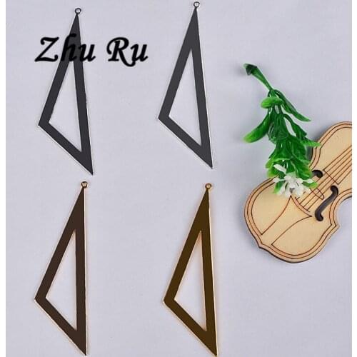 4pcs zhu ru 0.8*19*66.5MM Triangle pendant necklace Charms Pendant for Earring bracelet Findings jewelry making DIY Materials
