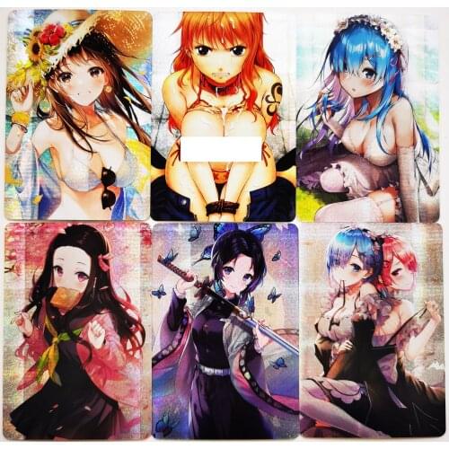 9pcs/set ACG One Piece Nami Rem Demon Slayer Kamado Nezuko Sexy Girls Hobby Collectibles Game Anime Collection Cards