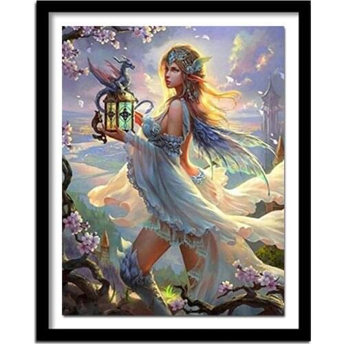 Full Drill Square Diamond 5D DIY Diamond Painting"Fairies and beasts"Diamond Embroidery Cross Stitch Rhinestone Painting