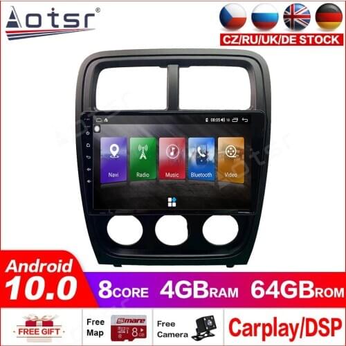 For Dodge Caliber Android Radio 2 Din 2009-2011 Car DVD Player GPS Navigation Multimedia Stereo PX6 Carplay DSP IPS Touch Screen