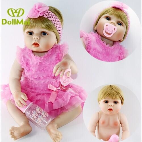 Bebe real dolls 23"57cm full vinyl silicone reborn baby dolls new born baby girl doll for children gift play house toys gift