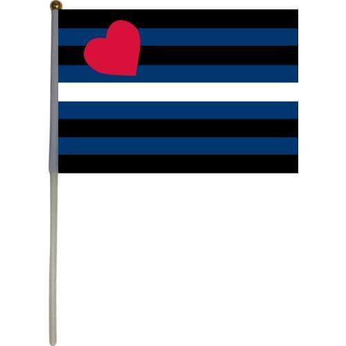 Free shipping xvggdg 100pcs 14 * 21cm Custom Hand Flag Leather Pride Flag