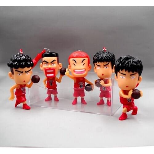 1Pc Anime Slam Dunk Q Edition Handmade Keychain Sakura Wood Flower Road Rukawa Fengxiang Cup Player Doll Keychain Pendant Toys