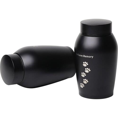 Black/Gold Stainless steel Urns Pets Dog Cat Birds Mouse Cremation Ashes Urn Keepsake Casket Columbarium Pets Memorials