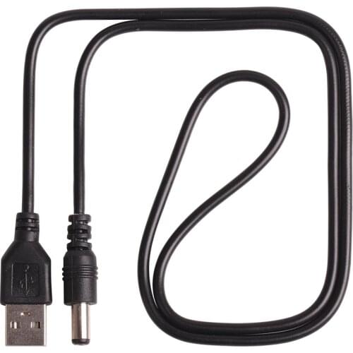 Black 80cm USB to 5.5mm / 2.1mm 5V DC Barrel Shaped Jack Power Cable power Cord Extension Cords 100pcs