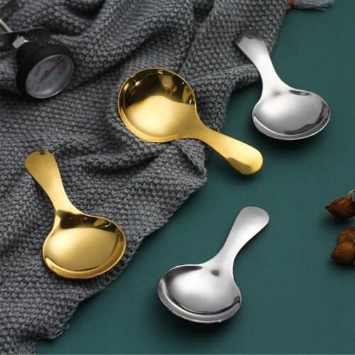 Stainless Steel Dessert Spoon Ice Cream Spoon Fruit Ball Scooper Small Dessert Spoon Fruits Spoon Tea Milk Spoon Tableware
