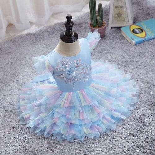 LZH Infant Wedding Ball Gown Princess Dress For Baby Girls Evening Party Dress 1st Year Birthday Dress Baby Newborn Clothes 0-4Y