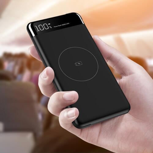 For IPhone10000mAh Qi Wireless Charger Power Bank Slim Portable External Battery Fast Wireless Charging Powerbank for Xiaomi Mi