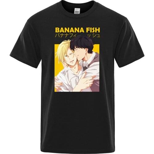 Anime Banana Fish Printing Male T-shirts Breathable Casual Clothes Fashion Comfortable Tee Shirt Men Casual Summer Tee Shirts