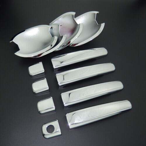 For Citroen C2 C3 2002-2009 ABS Chrome Door Handle Cover & Door Bowl Cover Car Styling Decorate 2003 2004 2005 2006 2007 2008