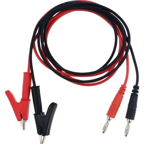 2PCS 4mm Banana Plug to 10mm Alligator Clip Cable Leads 1M Voltage Regulation Power Cable Test Line Multimeter Clip Line