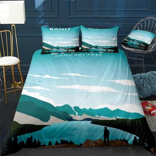 Banff National Park Quilt Cover Pillowcase 3Piece Comforter Bedding Set With Pillow Case Single Double Duvet Cover Home Decora