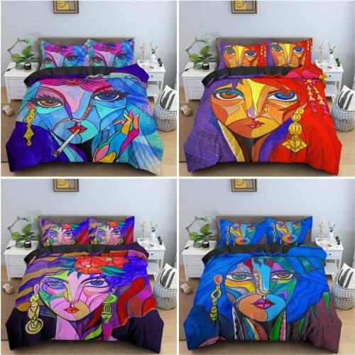 3D Facial Texture Bedding Set Luxury Duvet Quilt Cover Stereoscopic Abstract Human Skin Texture Bedclothes King Queen 2/3Pcs
