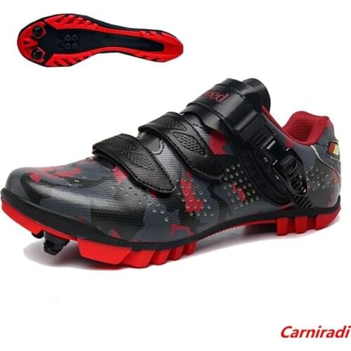 Outdoor Camouflage Mountain Cycling Shoes Women Non-slip Sport Bicycle Luminous Sneaker Ladies Non-slip Buckle Strap Bike Shoes