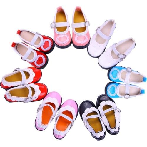 Doll Shoes Doll High Heel Leather Shoes Fit 18 Inch American &43 Cm New Born Baby Doll With Cut Small Lace For Our Children