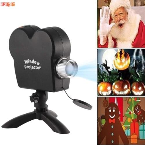 Window Display Laser DJ Stage Christmas Spotlights Halloween Party Lights Projector Wonderland 12 movie scenes Projector Lamp