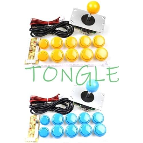 DIY Arcade Joystick Kits For 1/2 Player PC Computer Games To Arcade Joystick Buttons W Zero Delay USB Encoder for Arcade Machine