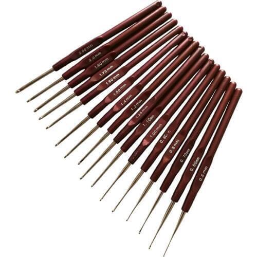 Needle arts craft Weaving tool jewelry Sewing Needles fine lace crochet set of 16 pieces full set in bags 0.5-2.5MM FZ78