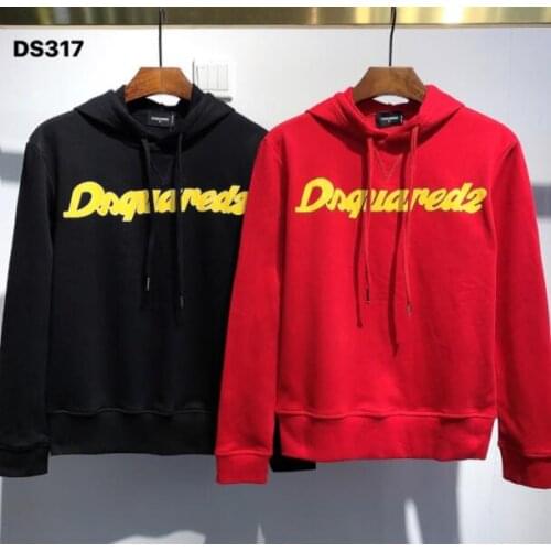New Dsquared2 Mens Hip-Hop Long-Sleeved Cotton High-Quality Mens Round Neck Printing Letter Long-Sleeved T-Shirt DS317