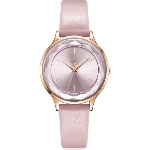 New Julius Womens Watch Japan Quartz Lady Classic Hours Fashion Clock Dress Bracelet Real Leather Girls Birthday Gift Box