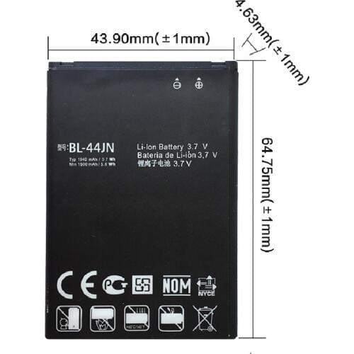 NEW BL-44JN BL 44JN BL44JN Mobile Phone Li-ion Battery for LG P970 E730 P690 P693 E510 C660 p698 c660 ms840 L5 E610 E730 E400