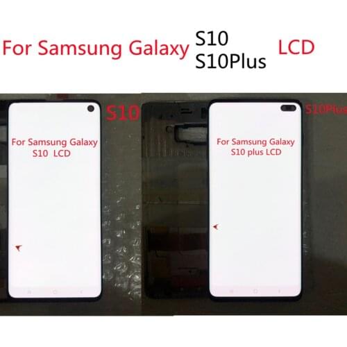 Original Super AMOLED Display Touch screen For Samsung Galaxy S10 G973F S10+ G975F S10PLUS G975U LCD Display With a black dot