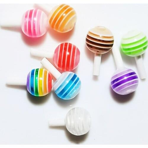 20 Pcs Mix Colors Lollipop Nail Art Decorations Cute Candy Mini 3D Jelly Gummy Bear Nails Charms Cartoon DIY Manicure Accessory