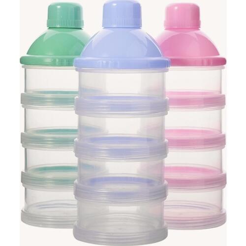 Portable Baby Infant Feeding Milk Powder & Food Bottle Container 4 Cells Grid Practical Box
