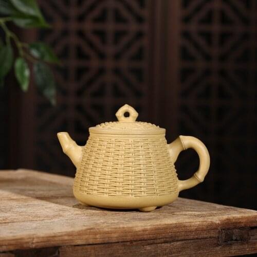 Selling yixing undressed ore purple clay teapot recommended bamboo weaving fish basket girder shop agent undertakes