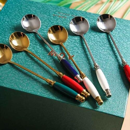 Simple Spoons Stainless Steel Coffee Spoon Ice Cream Dessert Tea Spoon For Picnic Kitchen Accessories