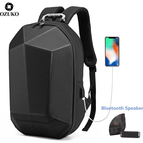 OZUKO Backpack Men 15.6 Laptop Fashion Waterproof Teenager Schoolbag Multifunction Male Travel Mochila USB Bluetooth Bags New
