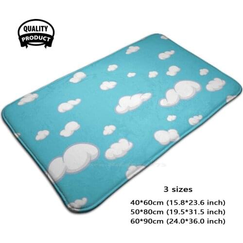 Blue Sky With Clouds 3D Household Goods Mat Rug Carpet Foot Pad Clouds Sky Blue Sky Cloud Kids Kids Pattern Blue Blue Skies