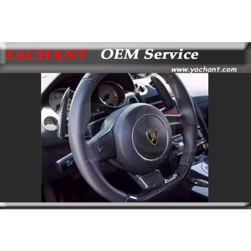 Car-Styling Matte & Glossy Dry Carbon Fiber Shift Paddle Cover Fit For 03-14 Gallardo LP550 LP560 LP570 Wheel Shifter Shipped