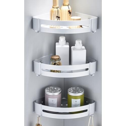 Bathroom shelf toilet toilet vanity triangle towel storage wall-free punching wall hanging bathroom