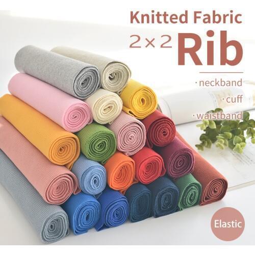 Rib 2x2 stitchHigh Quality Stretchy Knit Rib fabric Sweater Jacket Waistband Cuffs Legs Ribbed Trim Rib Fabric