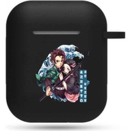 Game Demon Slayer Earphone Case Headphone Case Props Unisex cartoon Airpods Bluetooth Earphone case Protective Headset Cover