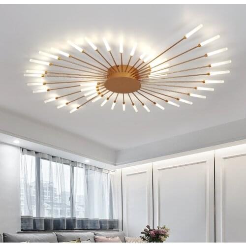 Gold Ceiling Chandelier Fireworks Chandelier in Bedroom Chandelier Lighting for Living Room Modern Chandeliers Lights Led Luster