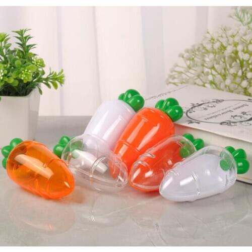 10pcs Lovely Cartoon Carrot Shape Plastic Chocolate Candy Boxes Gift Packaging Cases Kids Birthday Easter Party Favor