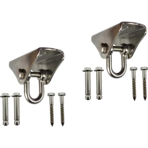 2PCS Stainless Steel Swing Hangers Heavy Duty Swing Hooks For Por Porch Yoga Playground Hammock Gym Swing Sets