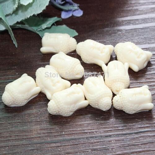 20pcs 20mmx15mm Buddha head Ivory DIY jewelry accessories bracelet Decoration Crafts