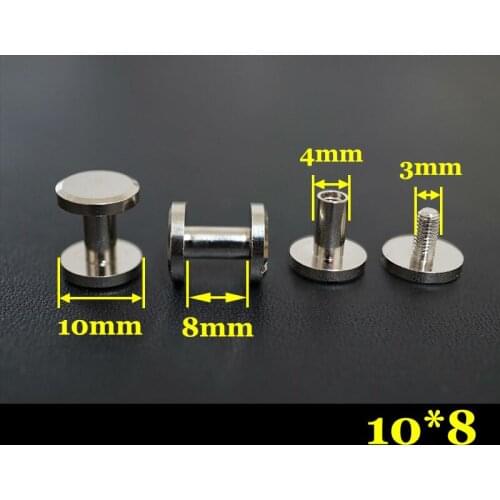 50pc Q4-10x8 Solid Brass belt screw Chicago Screw Leathercraft