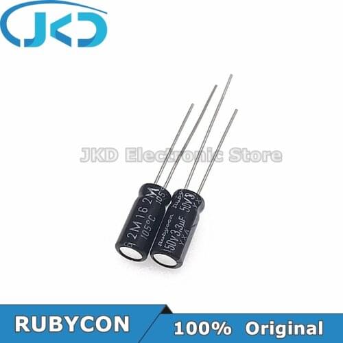 50pcs RUBYCON 3.3UF 50V 5*11mm 3.3UF50V 50V3.3UF 5x11mm Aluminum Electrolytic Capacitor 100% Original