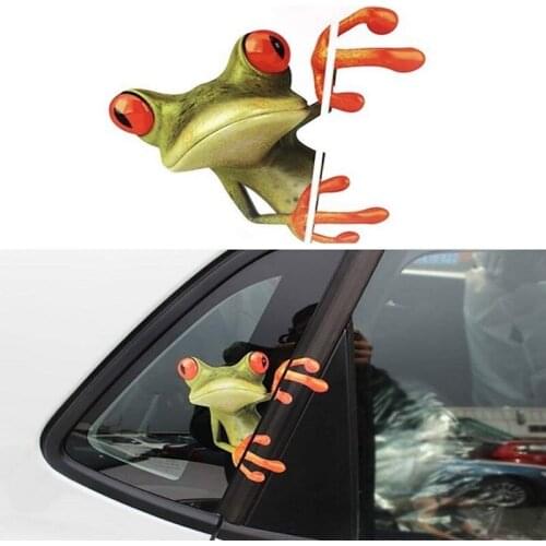 Auto Car Styling Automotive interior Stickers 3D Stereo Cute Frog Funny Car Stickers Truck Window Decal Graphics Sticker